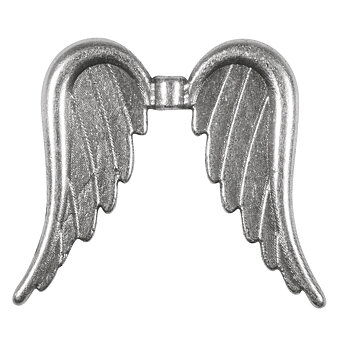 Änglavingar i metall, silver, 3,1 x 3,4cm, Hål 1,5mm, 1st, Rayher 