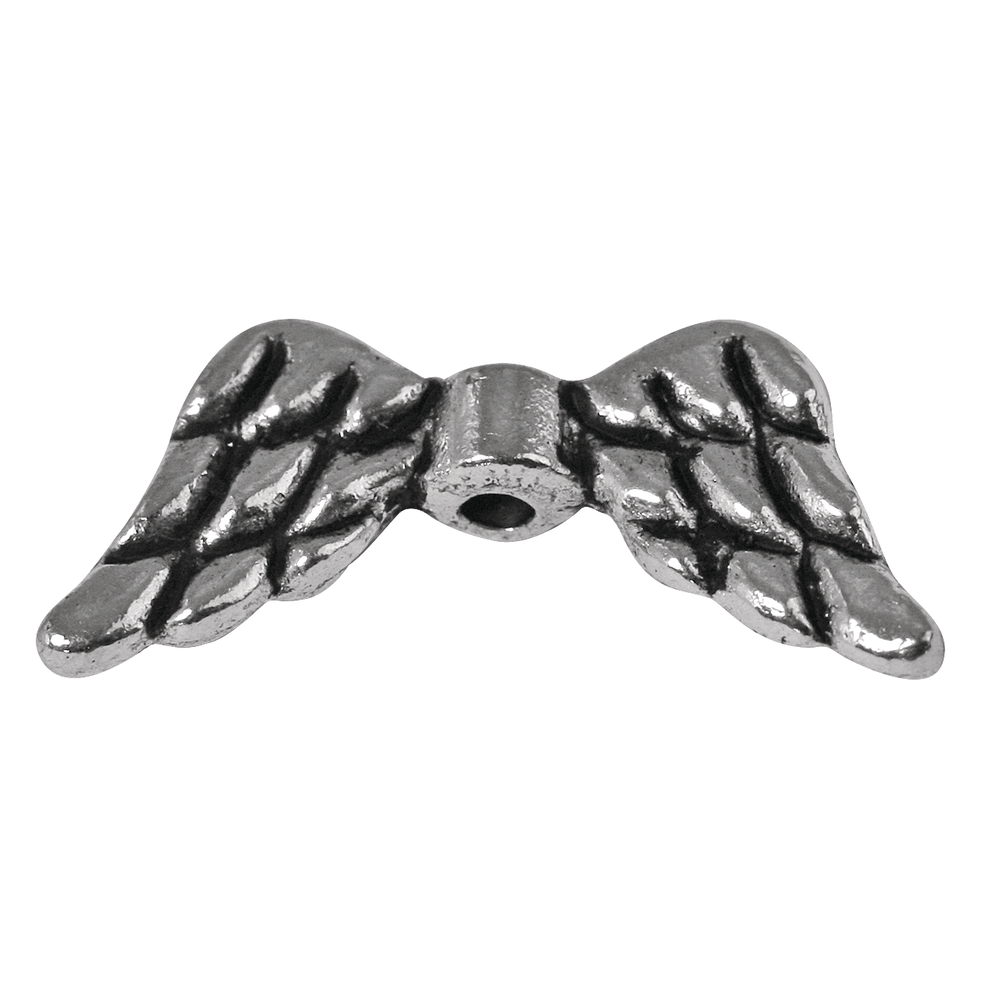 Änglavingar i metall, Oxiderad silver, 20mm, Hål 1mm, 1st, Rayher 