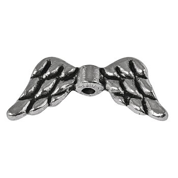 Änglavingar i metall, Oxiderad silver, 20mm, Hål 1mm, 1st, Rayher 