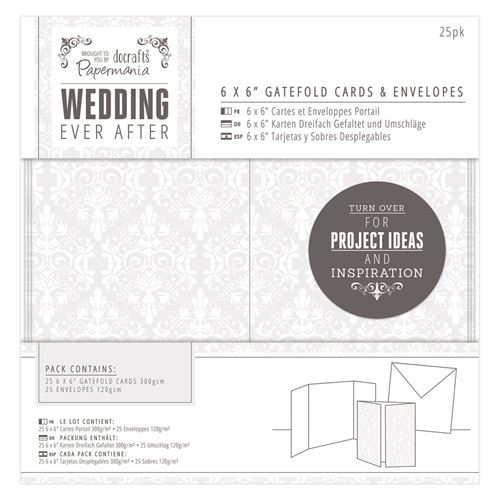 Kort och kuvert 25st, 6x6", Docrafts,