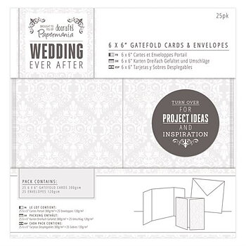 Kort och kuvert 25st, 6x6", Docrafts,