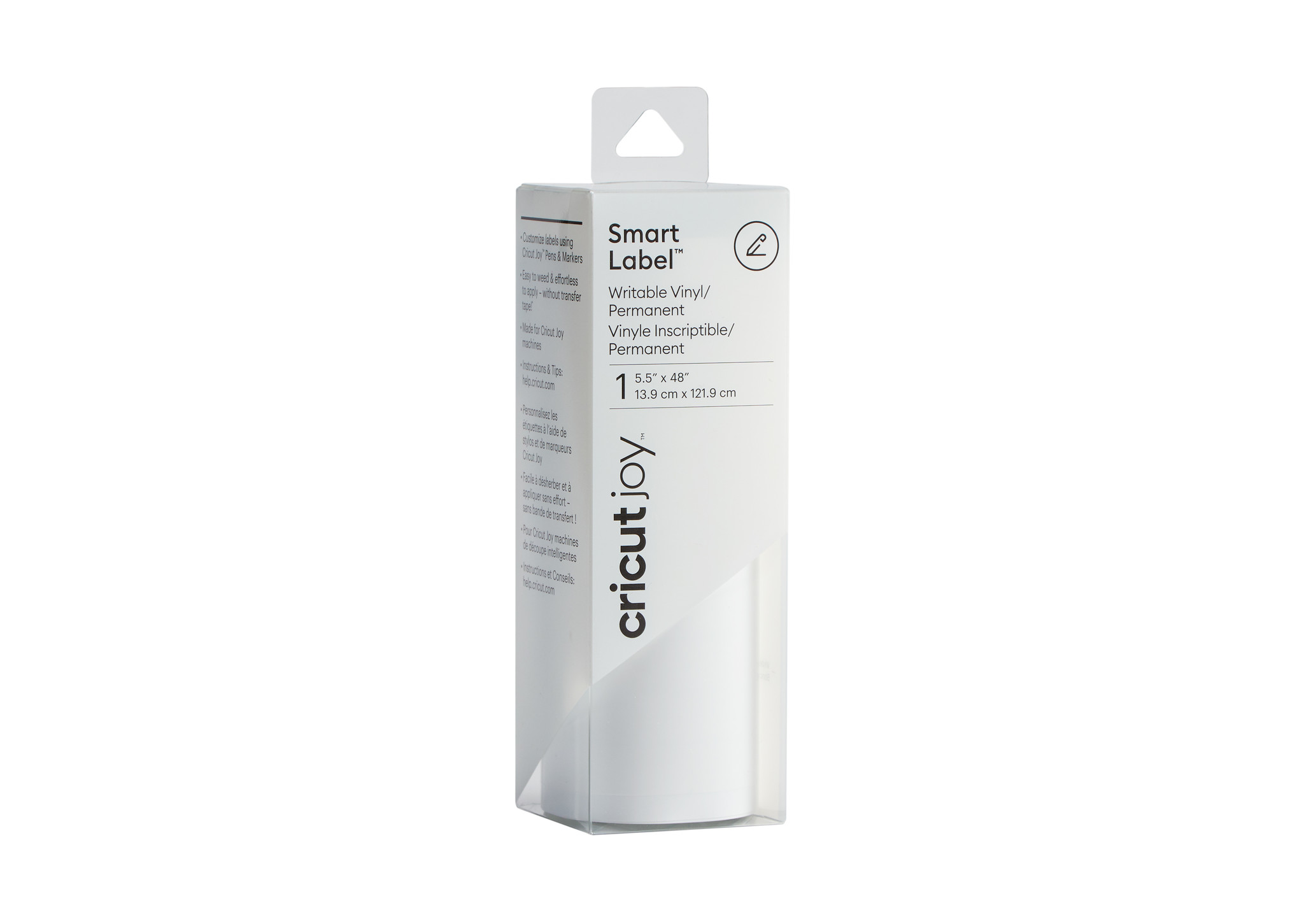 Smart Label -  Skrivbar/Permanent VIT, 13.9 cm x 121.9 cm, Cricut Joy, Cricut