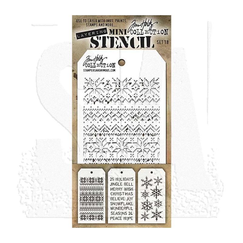 Mini Stencil Set 18, Tim Holtz, Stampers Anonymous