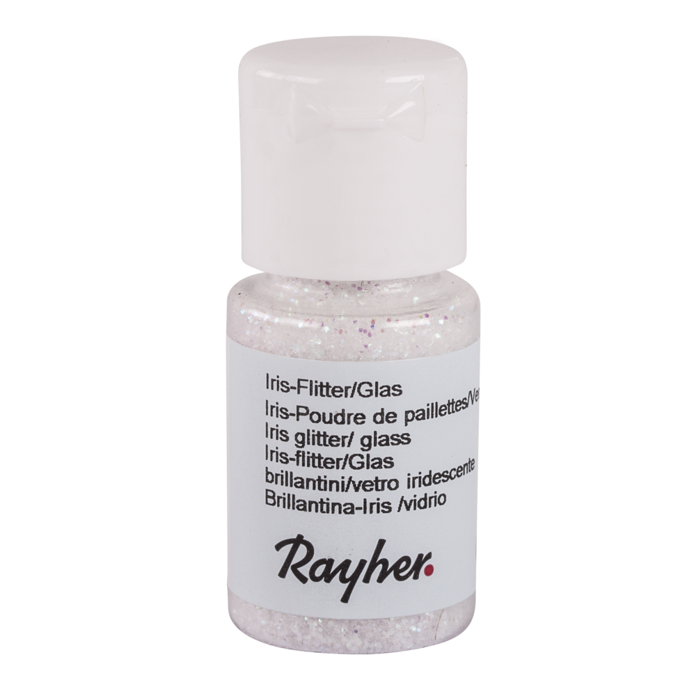 Glasglitter - vit, 10ml, 