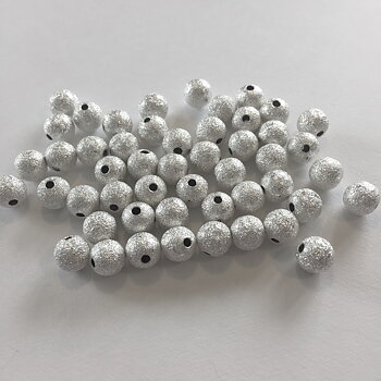 Silver - Stardust 8mm 100st/39g, Metallpärlor