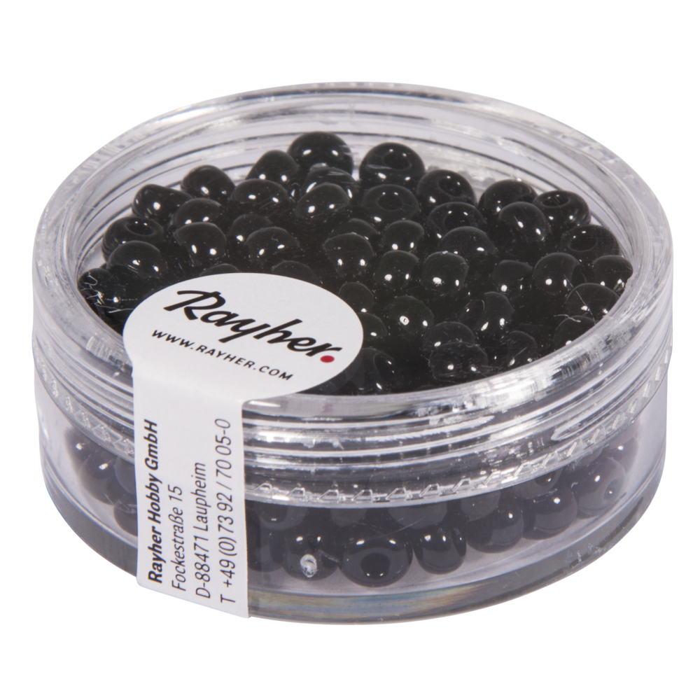 Svart , ø 4,5mm, 17g, Indian beads, Rayher