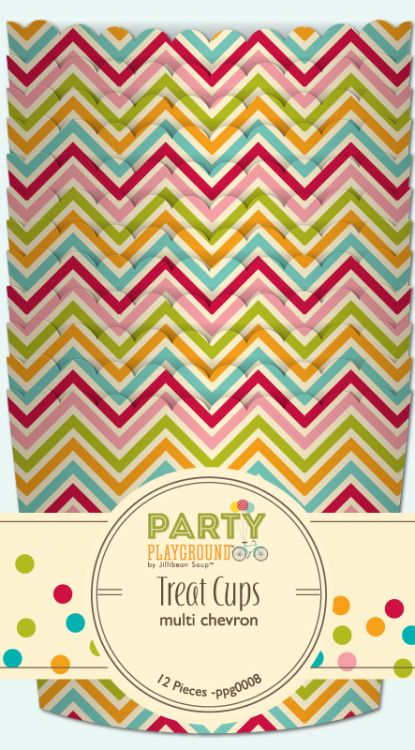 Multi Chevron, Treat Cups, 12st., Jillibean Soup 