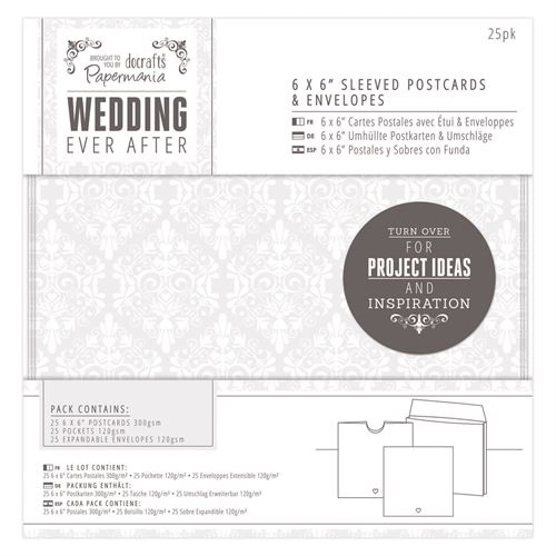 Kort, ficka och kuvert 25st, 6x6", Docrafts,