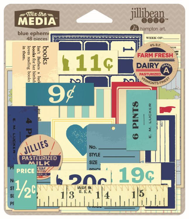Ephemera - Blå, Mix The Media, Hampton Art, 