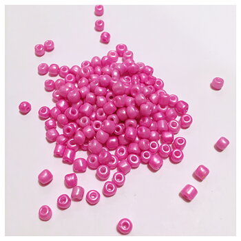 Rosa - Mörkmetallic, rocaillepärlor, 4mm, ca 300st/22g