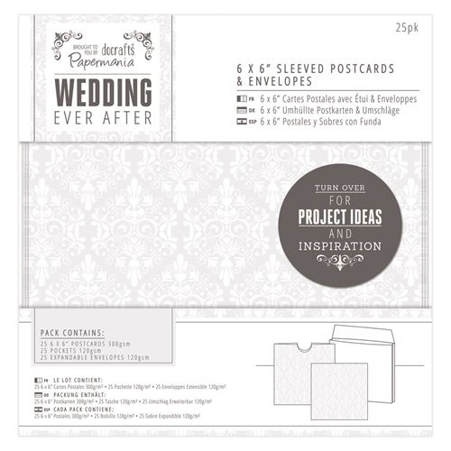Kort, ficka och kuvert 25st, 6x6", Docrafts,