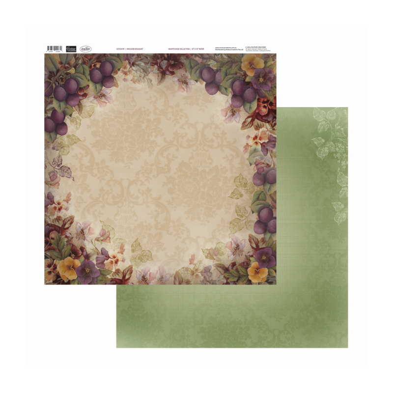 Orchard Bouquet - Hearts Ease Collection, 12"x12", dubbelsidigt, Couture Creations