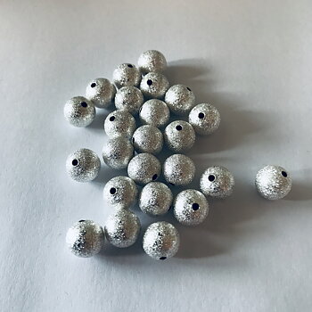 Silver - Stardust 10mm 100st/70g, Metallpärlor