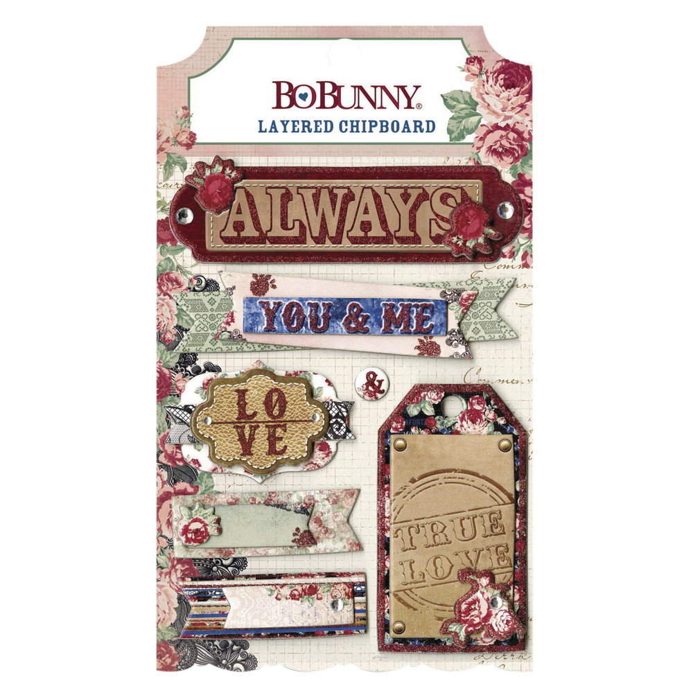 Love & Lace - Chipboard, BoBunny, 