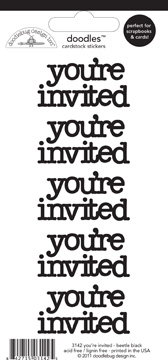 Youre Invited - Beetle Black, Cardstock Stickers,  Doodlebug