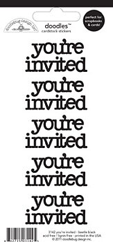 Youre Invited - Beetle Black, Cardstock Stickers,  Doodlebug