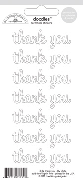 Thank You  - Lily white, Cardstock Stickers,  Doodlebug