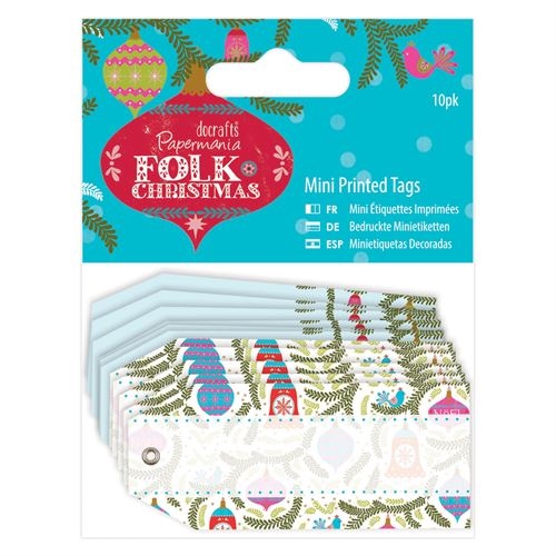 Minitags,10 st, Folk Christmas