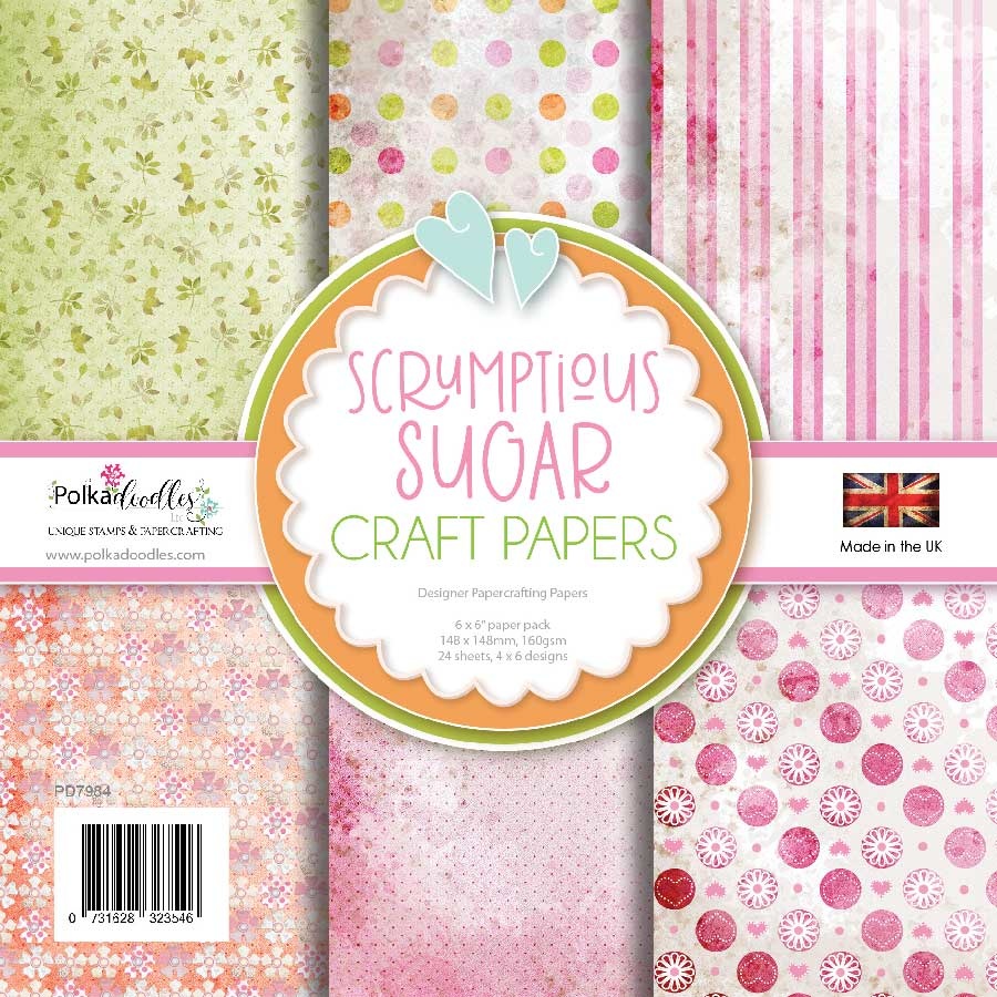 Sugar Scrumptious, 6x6" block,  Polkadoodles 