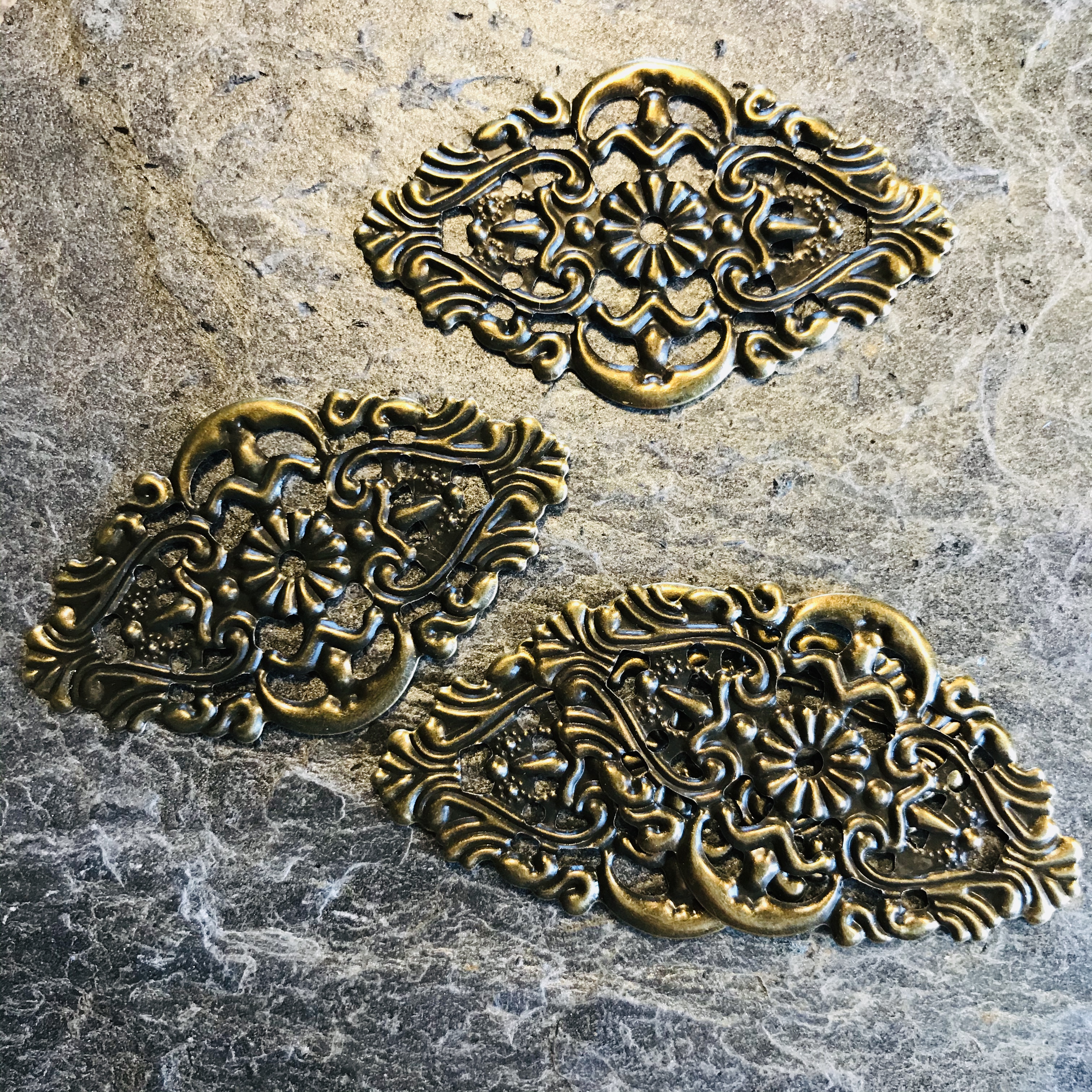 Metalldekoration, Brons, 7st, 
