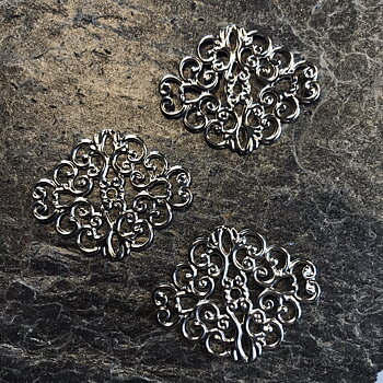 Metalldekoration, Silver, 10st, 