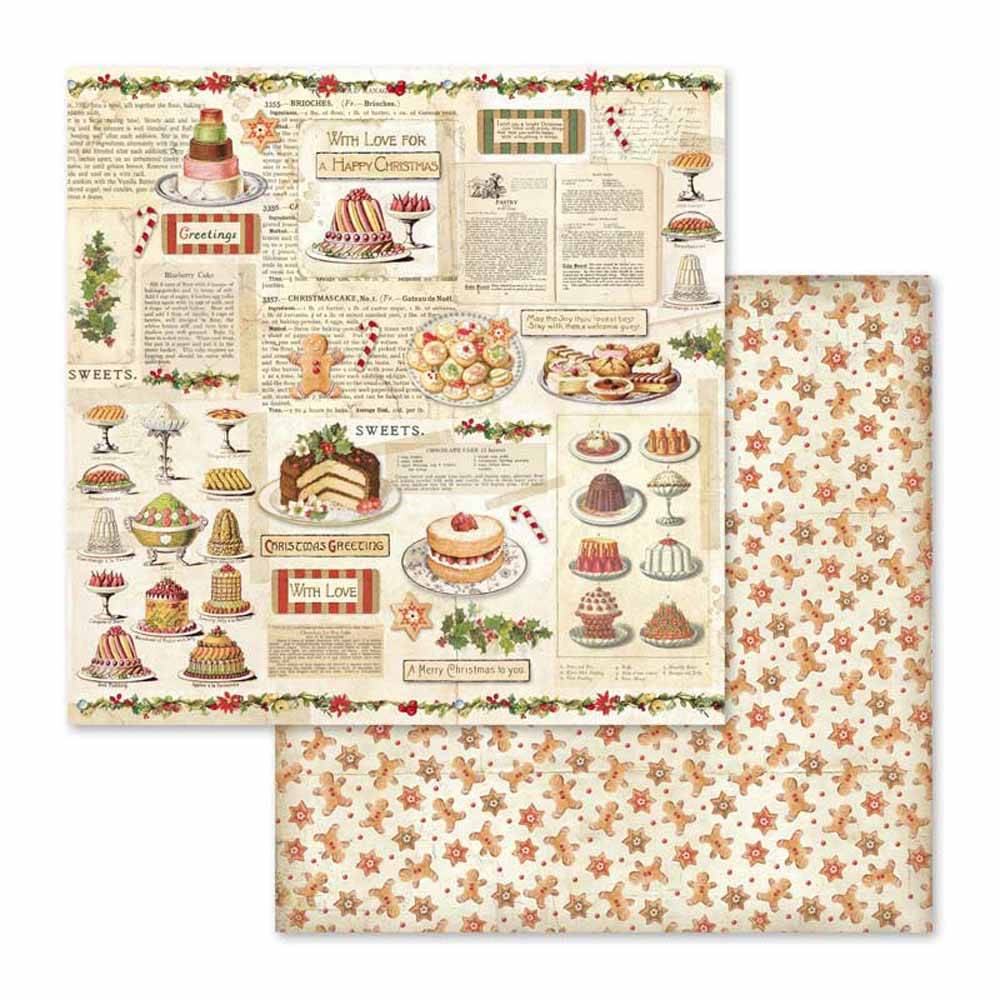 Christmas Vintage, 12"x12", dubbelsidigt, Stamperia