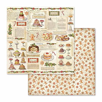 Christmas Vintage, 12"x12", dubbelsidigt, Stamperia