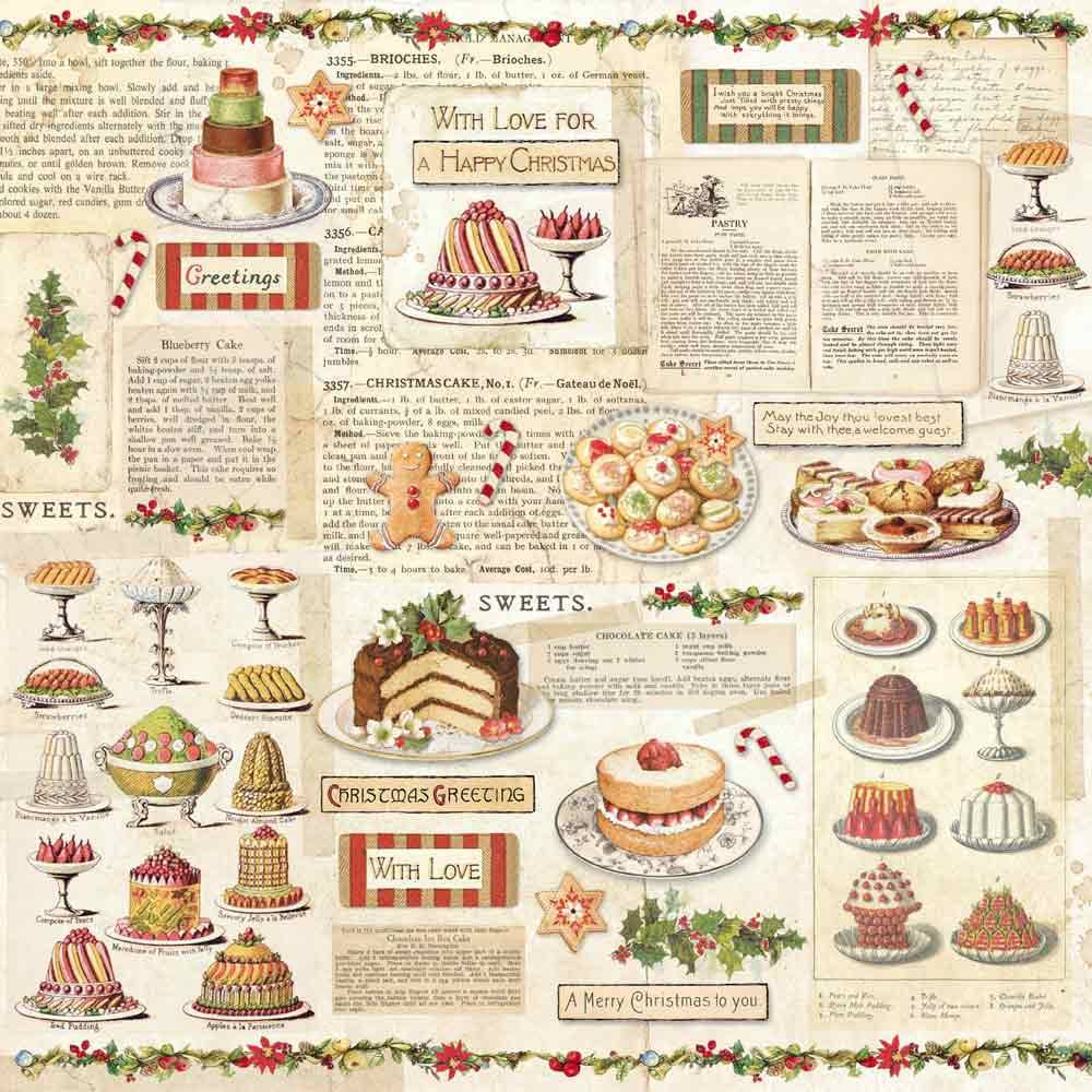 Christmas Vintage, 12"x12", dubbelsidigt, Stamperia - 2