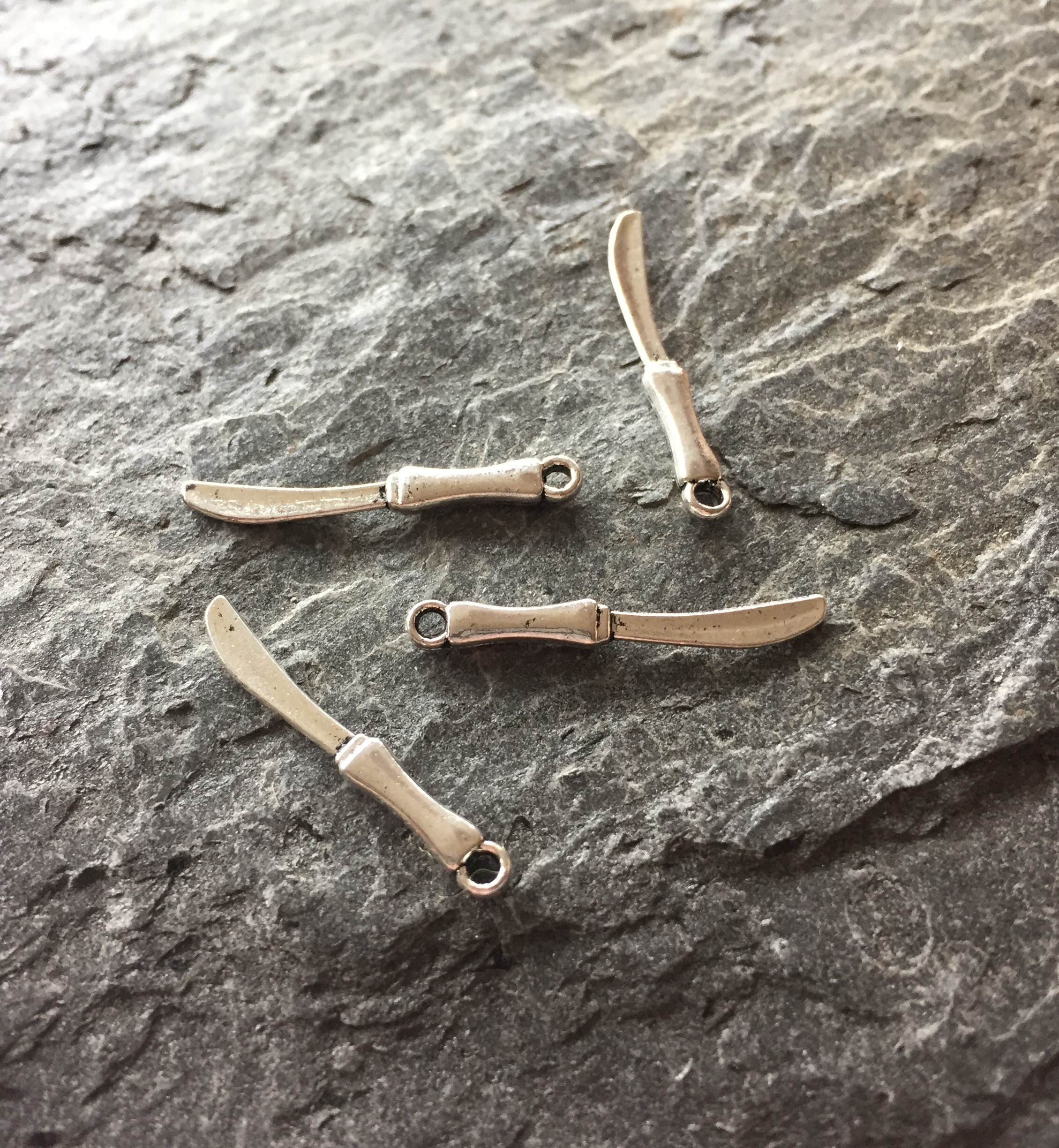 Knivar, silverton, 10st, 2,5cm x 3mm