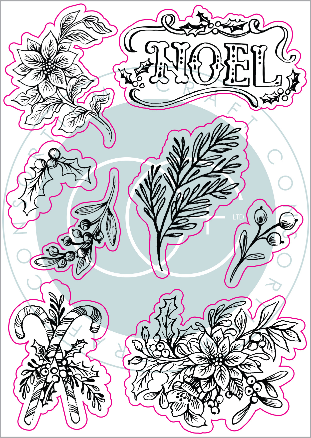 Flora - Noël, Clear Stamps, Craft Consortium  - 2