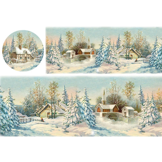 Snölandskap, Rispapper 48x33cm, Stamperia