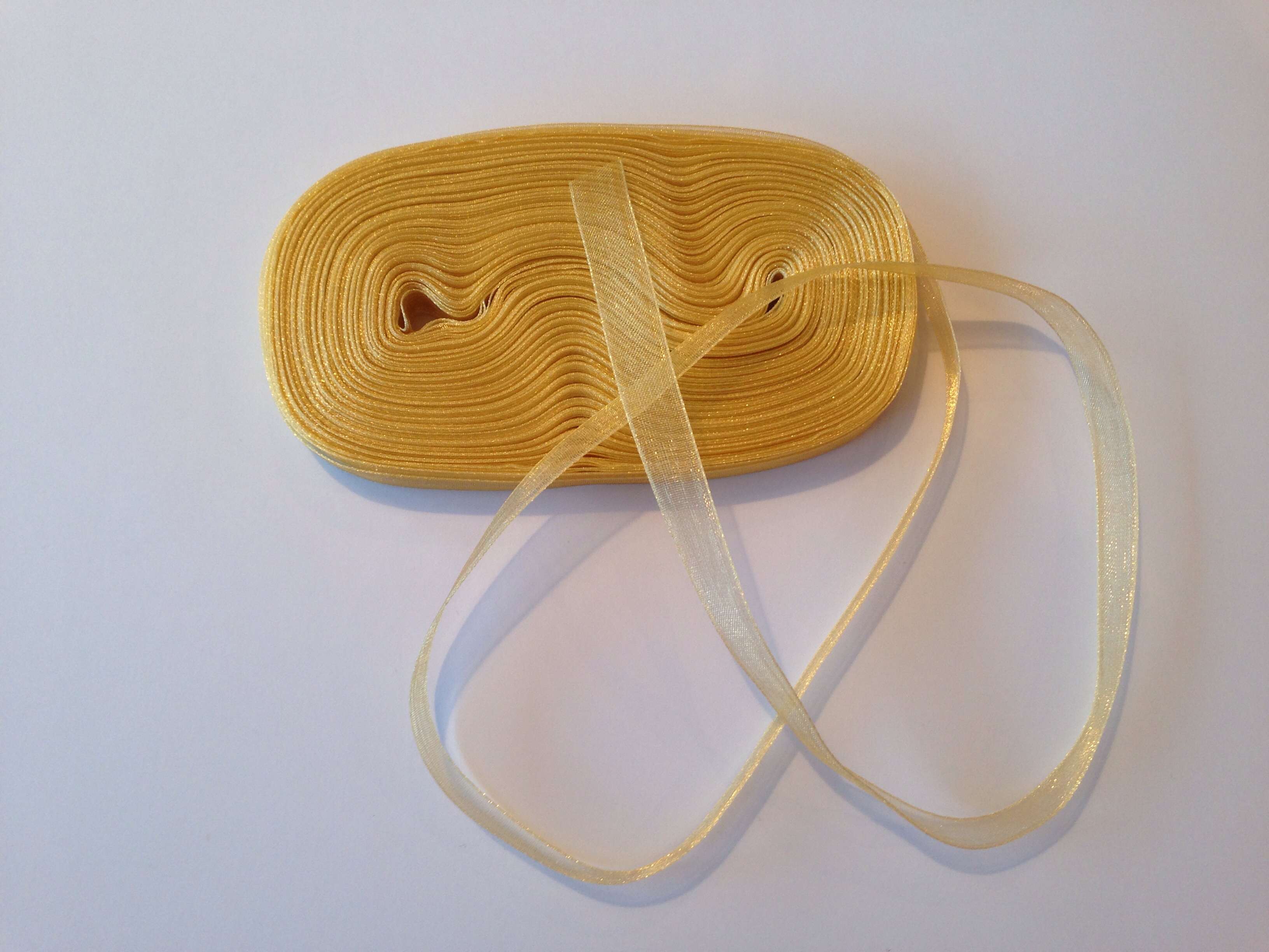 Guld, Organzaband, 10mm