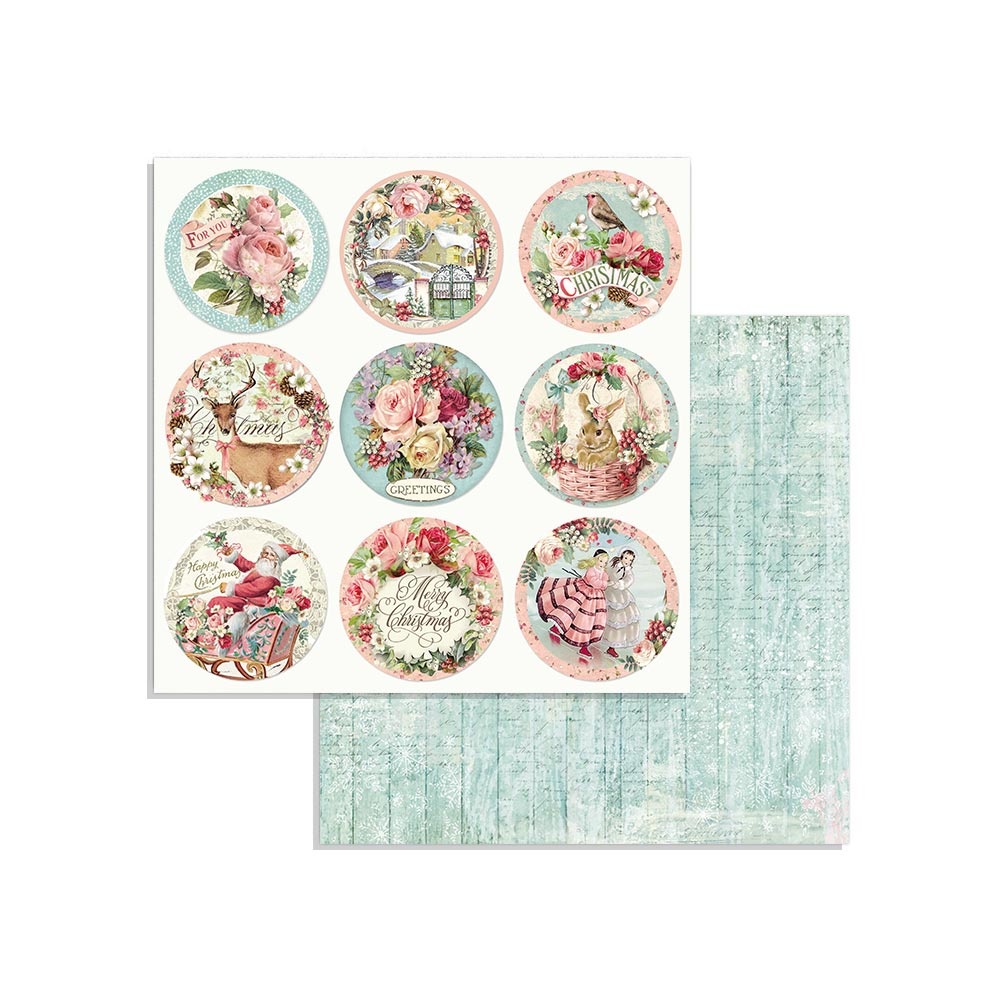 Pink Christmas, 8x8" paper pack, Stamperia  - 9