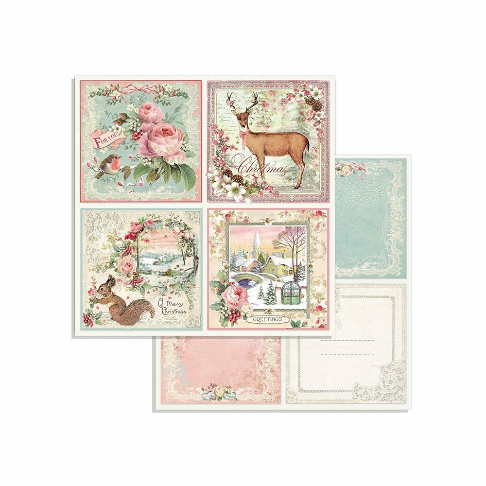 Pink Christmas, 8x8" paper pack, Stamperia  - 3
