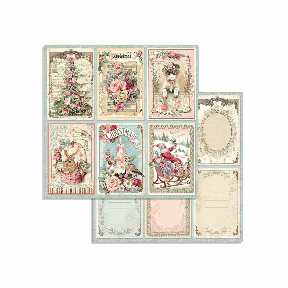 Pink Christmas, 8x8" paper pack, Stamperia  - 2