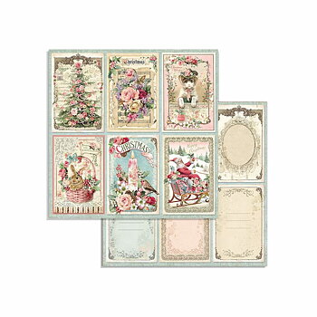 Pink Christmas, 8x8" paper pack, Stamperia 