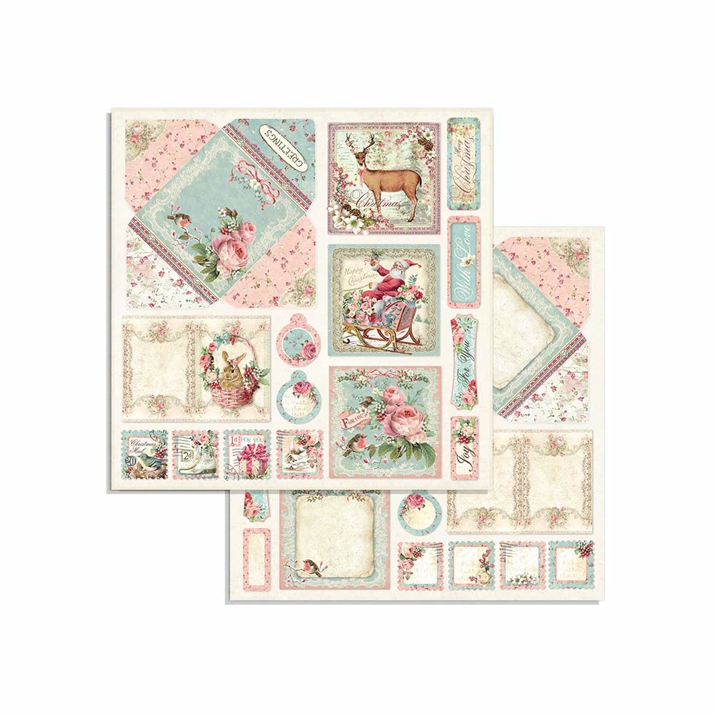 Pink Christmas, 8x8" paper pack, Stamperia  - 5