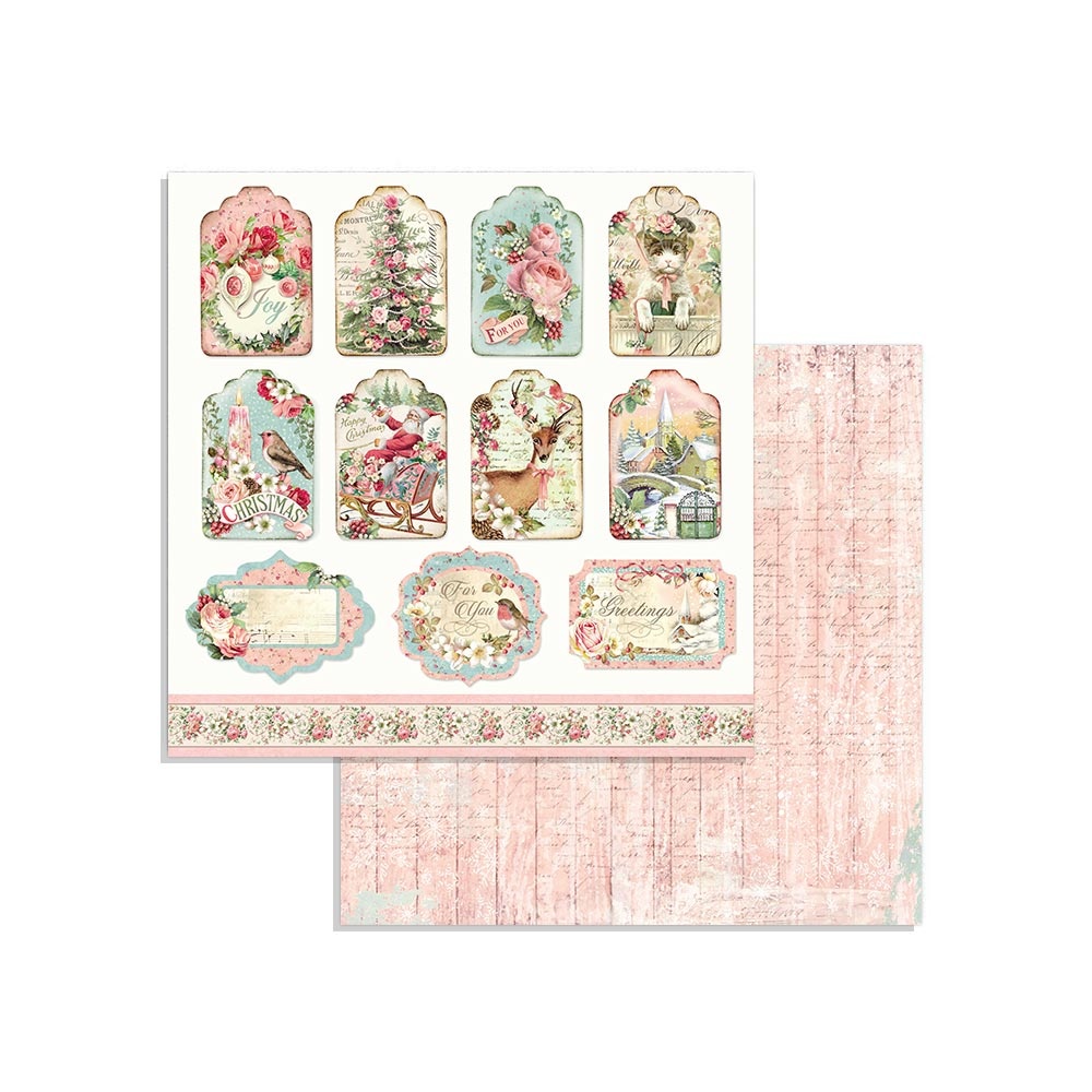 Pink Christmas, 12x12" paper pack, Stamperia  - 7