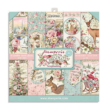 Pink Christmas, 12x12" paper pack, Stamperia 