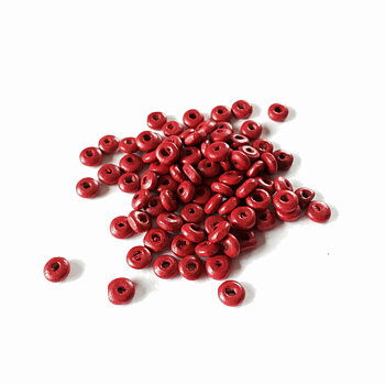 Röd, Träpärlor, 6mm, ca. 400st.