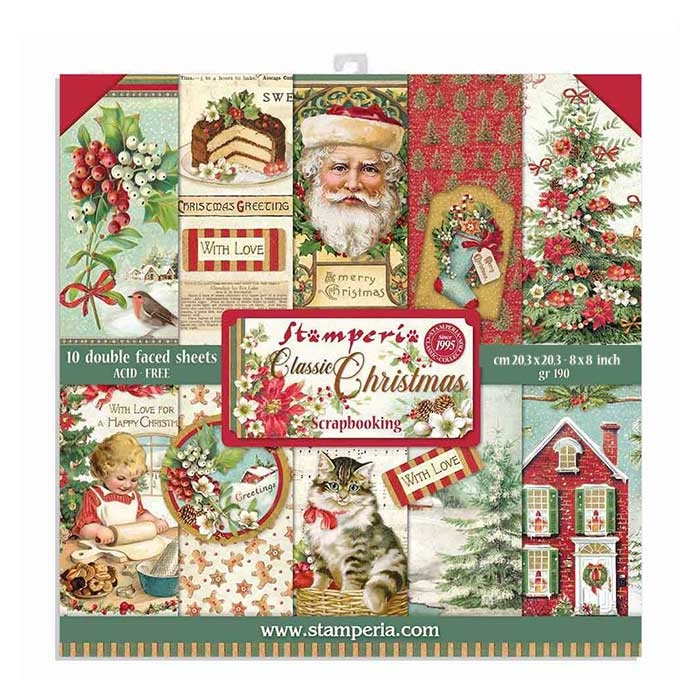 Classic Christmas, 12x12" paper pack, Stamperia 