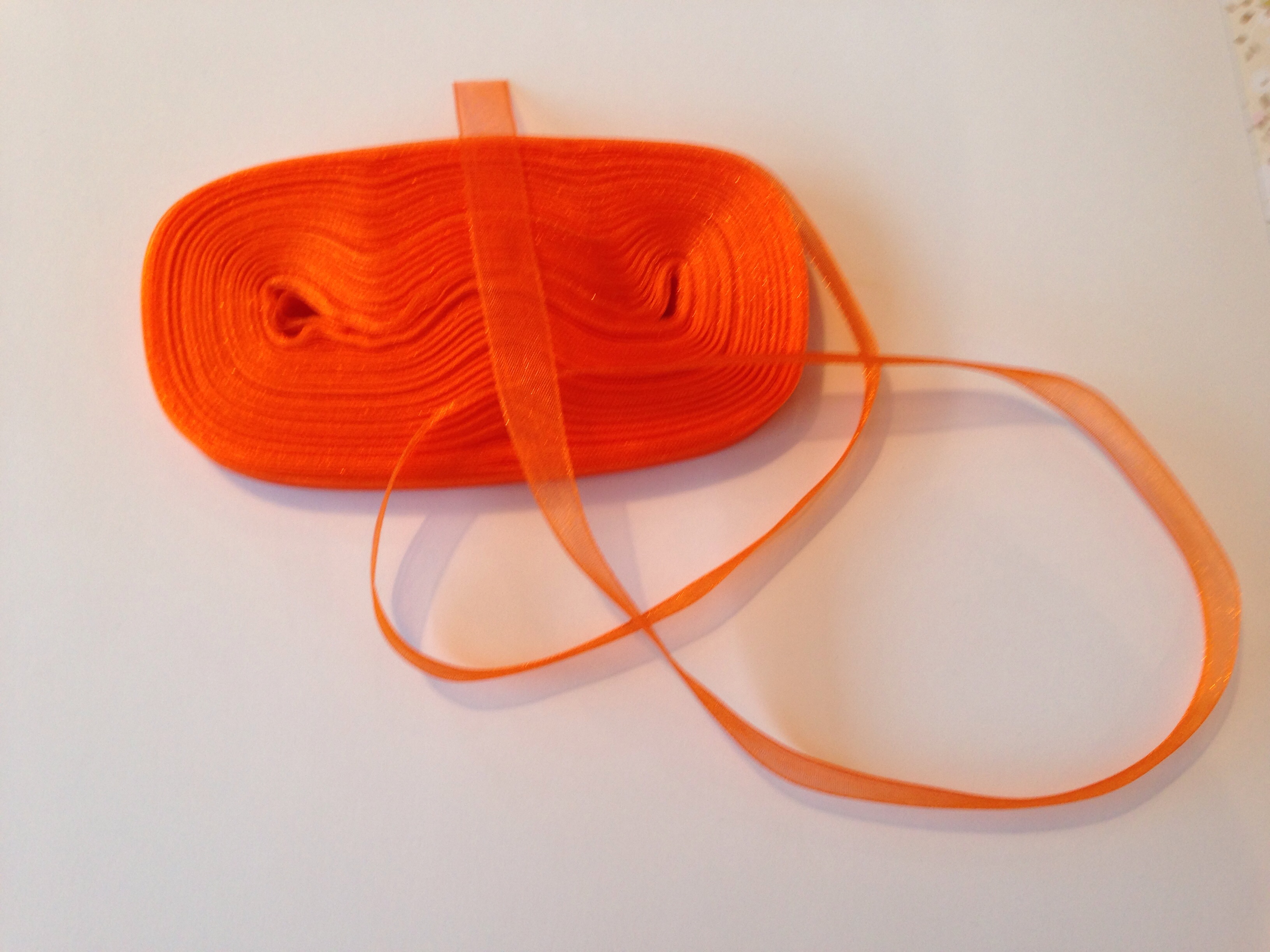 Orange, Organzaband, 10mm