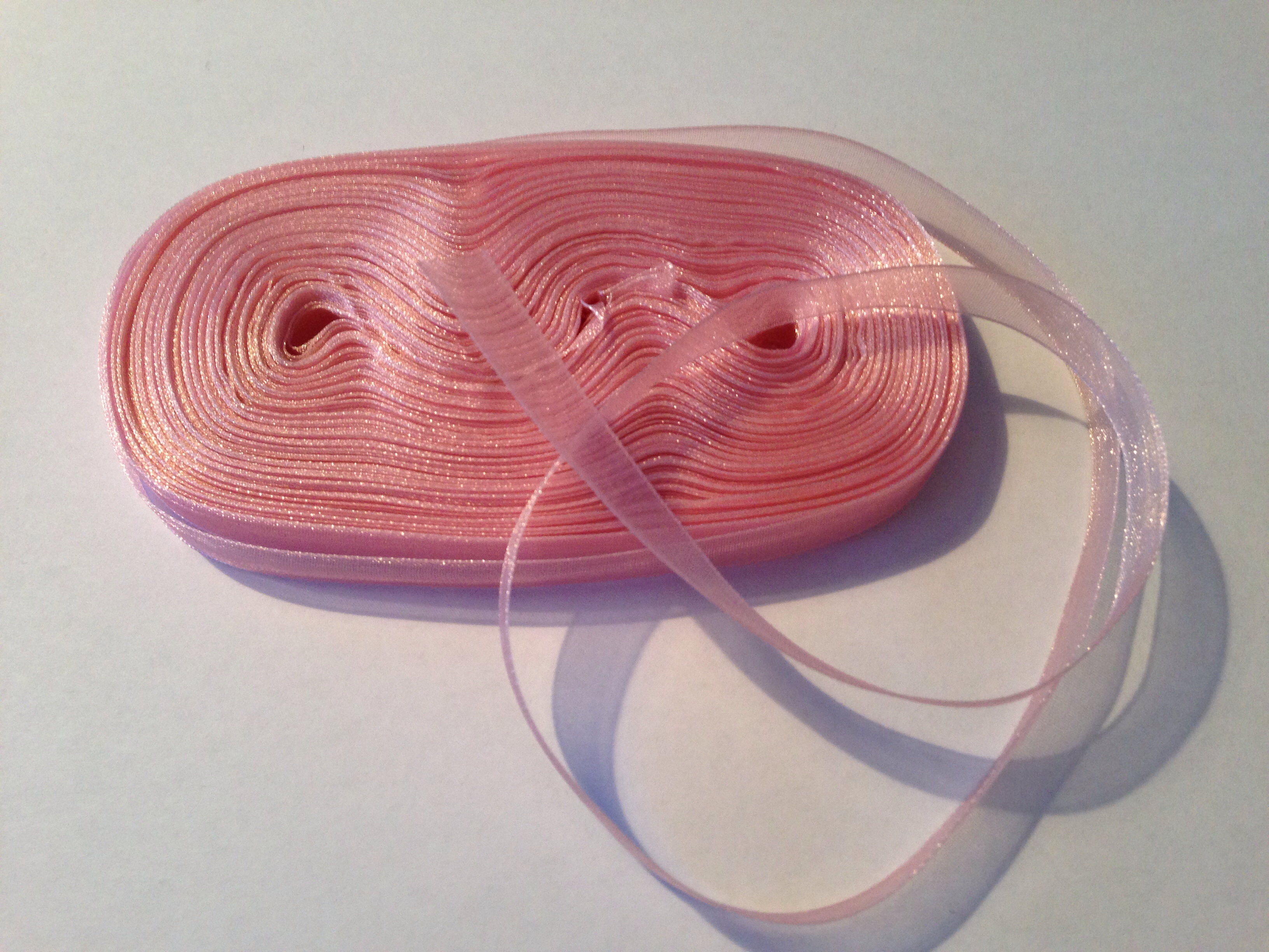 Rosa-gammel, Organzaband, 10mm