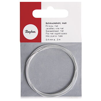 Silver matt - Smyckeswire,  ø 0,4 mm,  2 m, Rayher