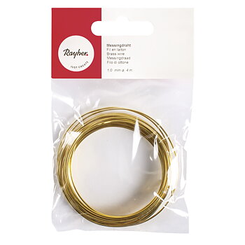 Mässing - metalltråd ,  ø 1,0 mm,  4 m, Rayher