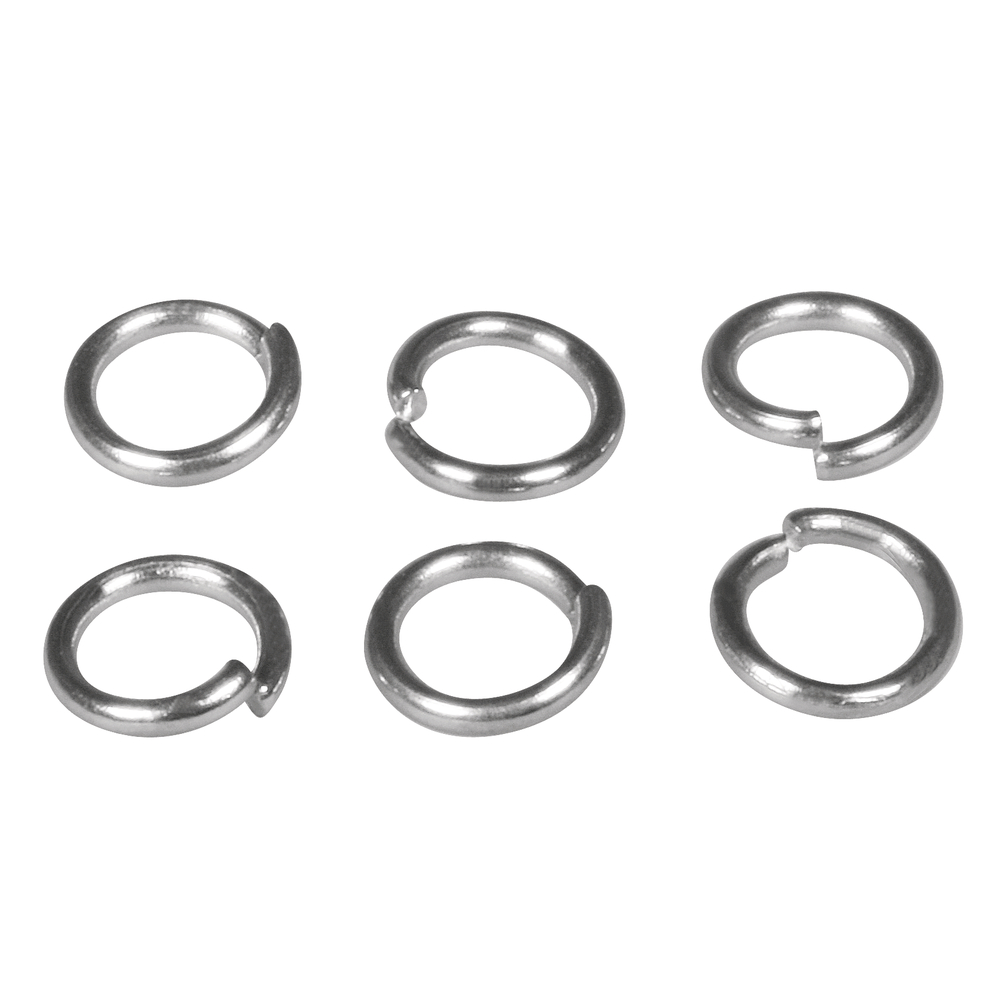 Platinum - rostfritt stål, Jump ring, 50st, ø 6mm, Rayher