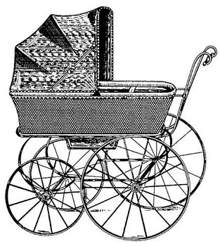 Barnvagn, 5x4,5 cm, Clearstamp, Stamperia
