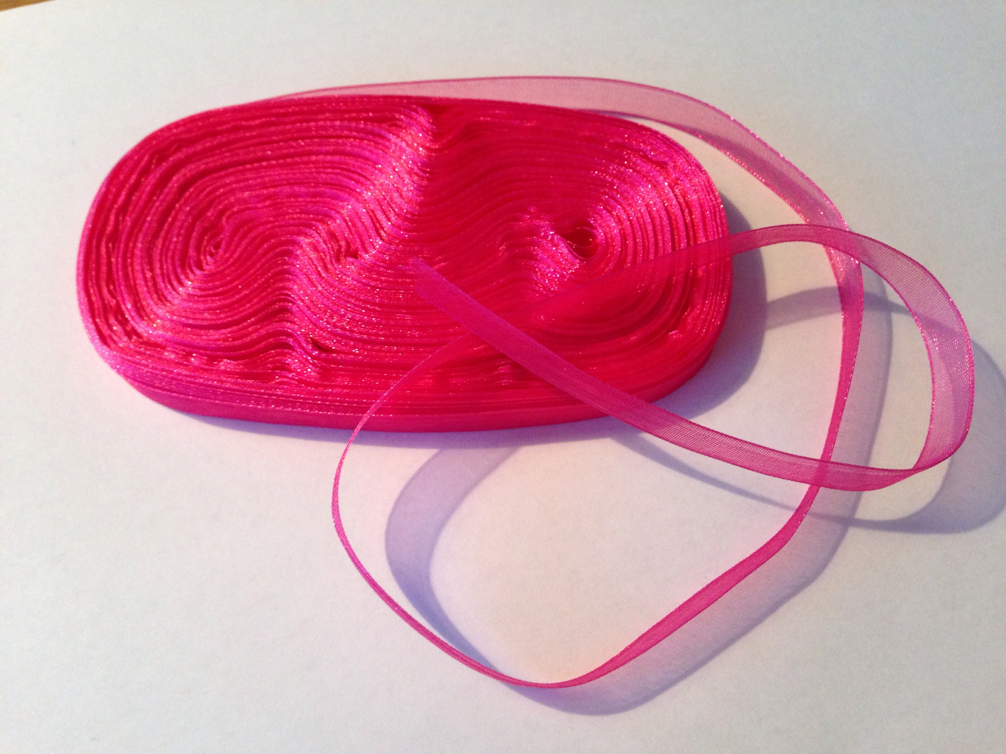 Cerise-ljus, Organzaband, 10mm