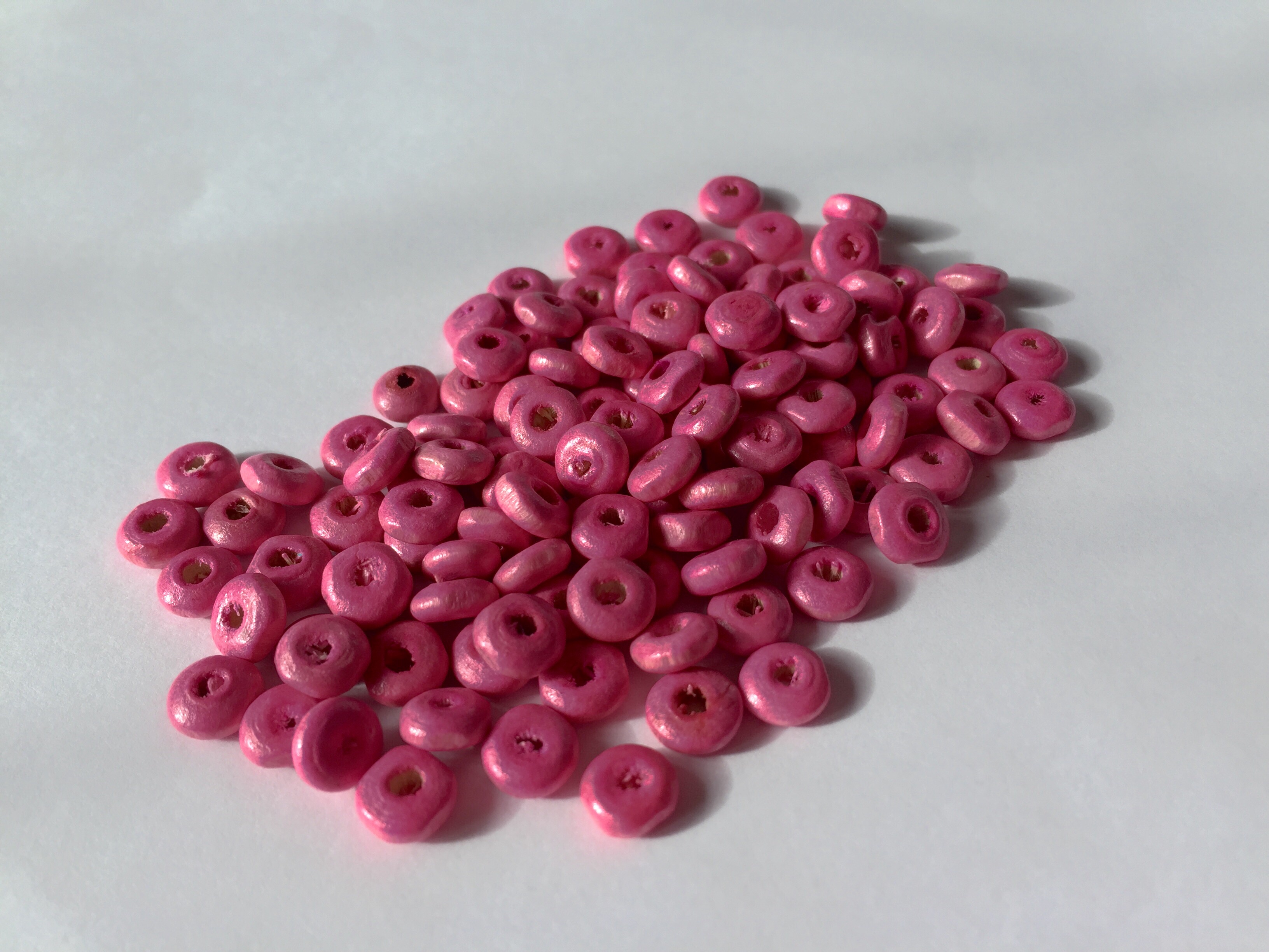Rosa, Träpärlor, 6mm, ca. 400st.
