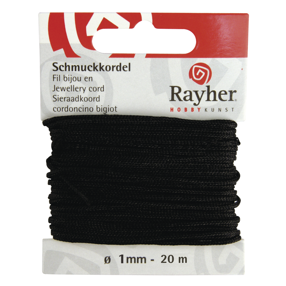 Svart, ø 1mm, 20m, Nylontråd, Rayher